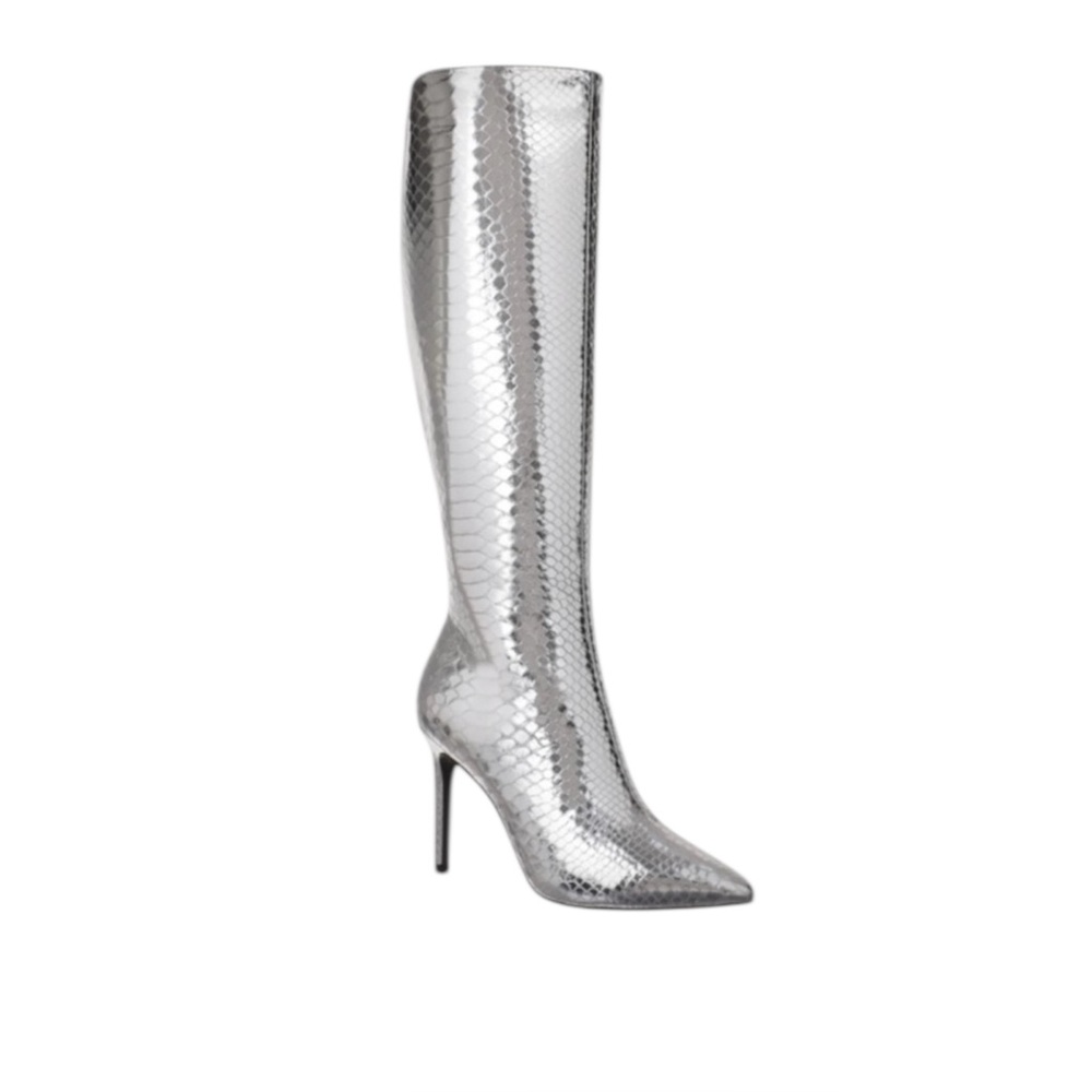 I.N.C. International Concepts Womens Rajel Wide Calf Dress Boots Silver
